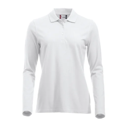 Polo clásico de manga larga para mujer ref 28247 - Blanco