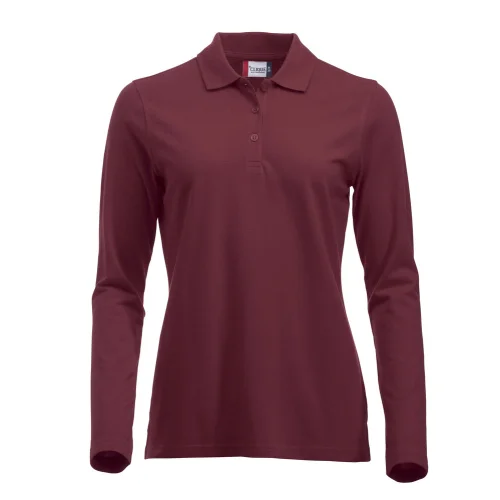 Polo clásico de manga larga para mujer ref 28247 - Burdeos