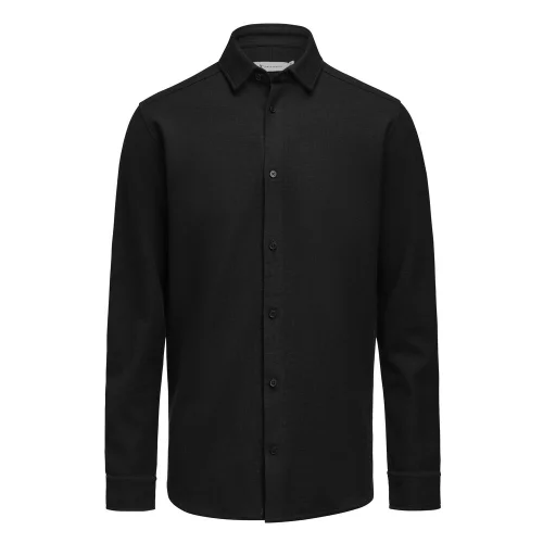 Camisa de punto waffle hombre James Harvest Hicksville Ref 2113043 - Negro