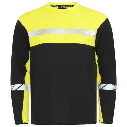 Camiseta de trabajo de manga larga Projob 7002 Ref 647002 - Negro Amarillo