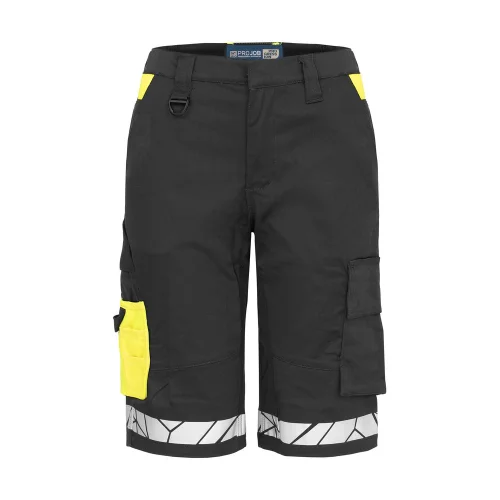 Pantalón corto de trabajo con bolsillos mujer Projob 7514 Ref 647514 - Negro Amarillo