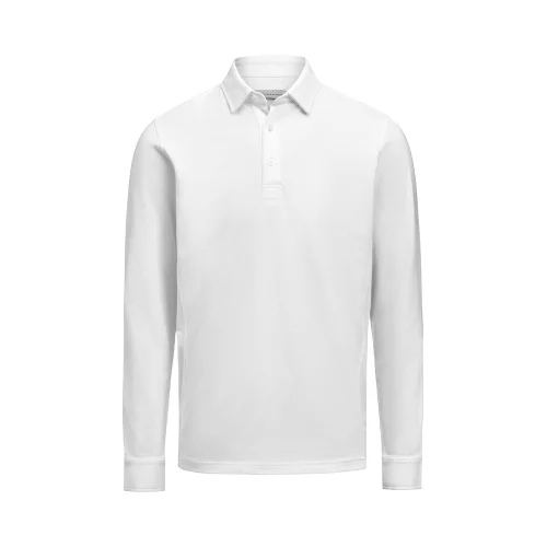 Polo elástico de manga larga hombre James Harvest American Supreme Ref 2115007 - Blanco