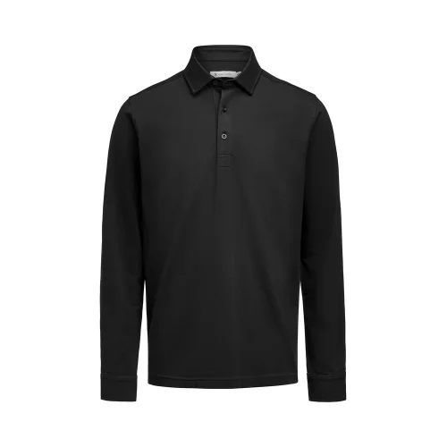 Polo elástico de manga larga hombre James Harvest American Supreme Ref 2115007 - Negro