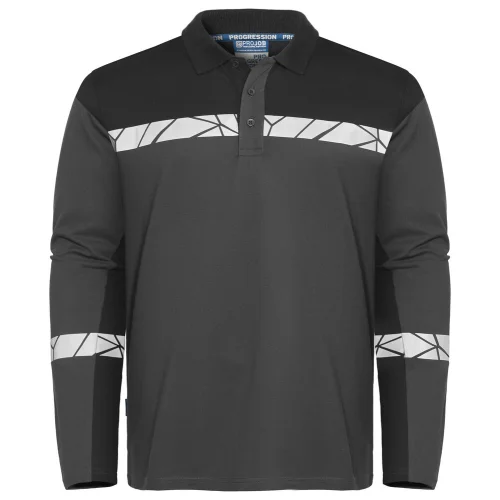 Polo piqué de manga larga Projob 7004 Ref 647004 - Gris Negro