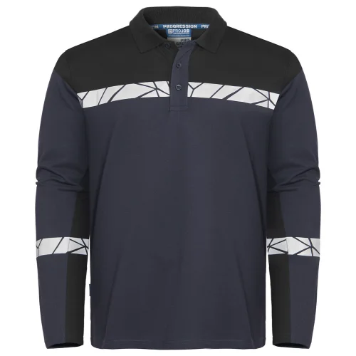 Polo piqué de manga larga Projob 7004 Ref 647004 - Marino Negro