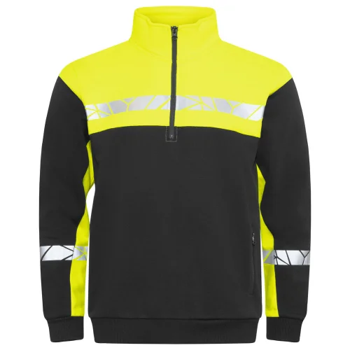 Sudadera de trabajo con media cremallera Projob 7102 Ref 647102 - Negro Amarillo